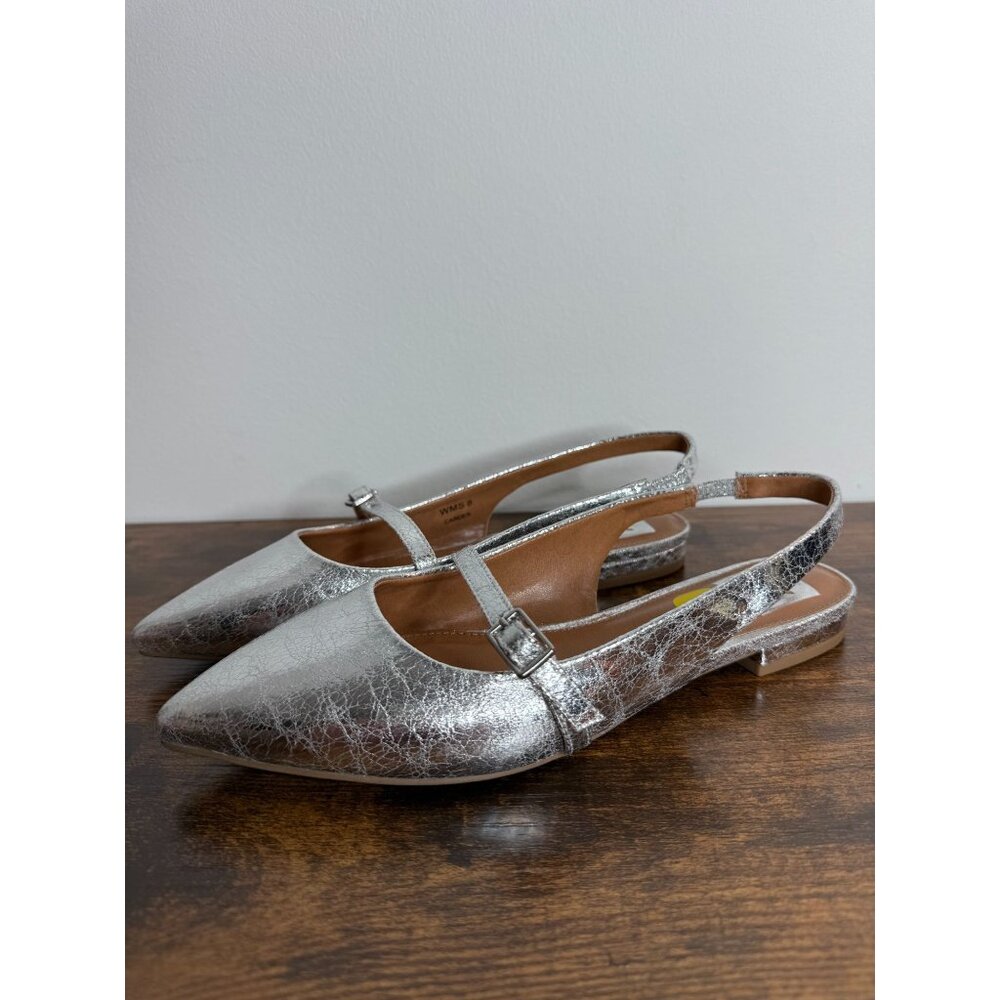 New Dolce Vita Distressed Foiled Slingback Flats – Size 9